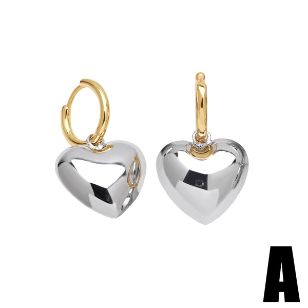 Hot selling love pendant earrings European and American fashion gold-plated glossy hollow earrings earrings erq29