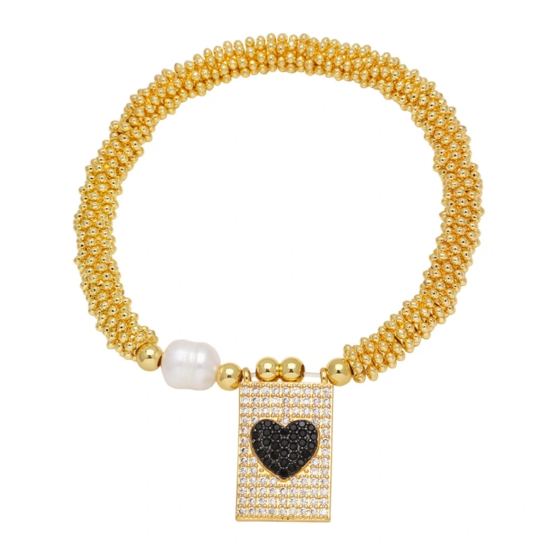 AS jewelry hot selling love pendant bracelet gold-plated full zircon hand jewelry bracelet brf07