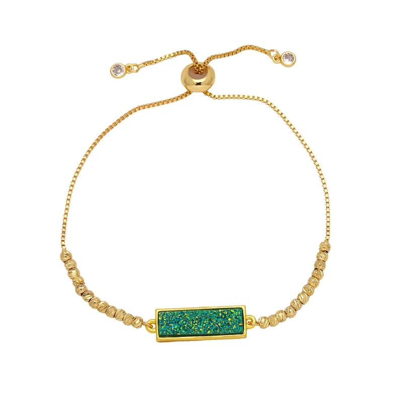 Jewelry colorful long bracelet European and American simple copper plated 18k gold bracelet hand jewelry wholesale brd23