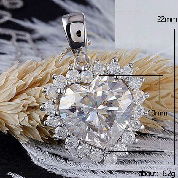 New jewelry luxury ocean heart zircon pendant necklace fashionable women's love necklace