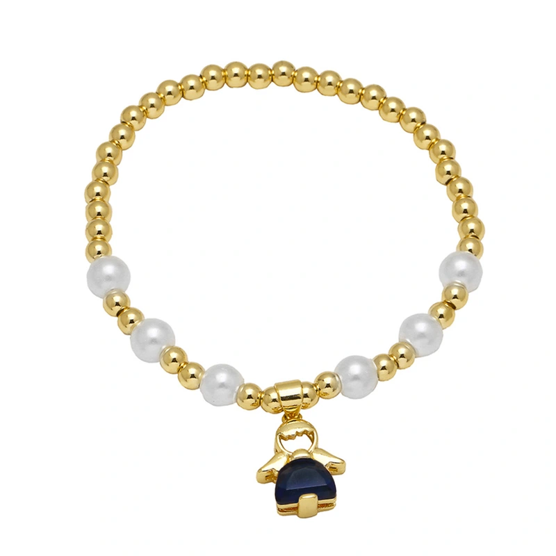 AS jewelry Europe and the United States hot selling angel pendant bracelet female real gold plated colored zircon bracelet hand jewelry brg42