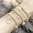 Clearance European and American love eye round bead gold-plated elastic bracelet star moon boy girl bracelet brd15