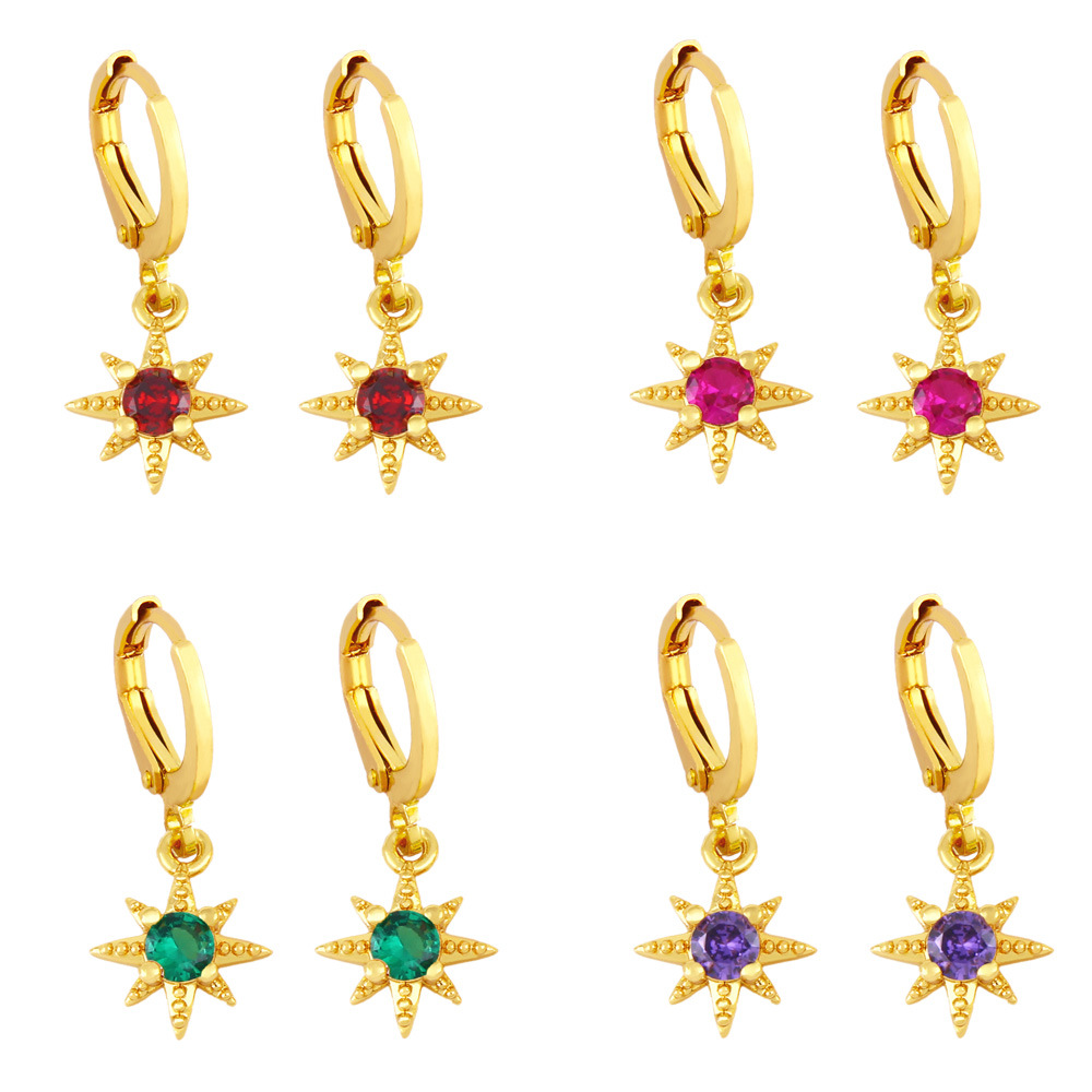 Clearance European and American fashion earrings zircon six-pointed star earrings earrings trendy net red all-match earrings ery70