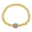 Clearance 18K gold plated colored zircon smiley round bead bracelet for women European and American niche design bracelet brg87