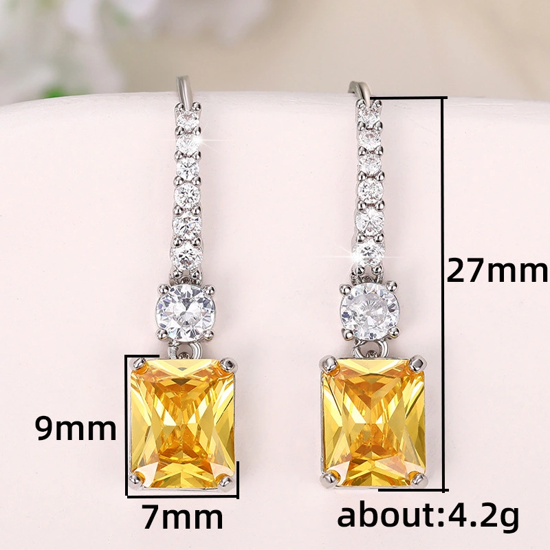 Small sugar cube earrings new style all-match long skirt light luxury princess earrings elegant atmosphere fashion ear hooks