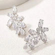 Korean version of the flower lady zircon earrings temperament versatile inlaid AAA zircon earrings beautiful girl earrings
