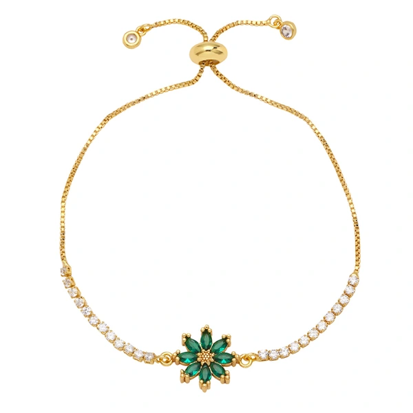 2023 new style trendy zircon flower bracelet female niche design small daisy bracelet hand jewelry brg91