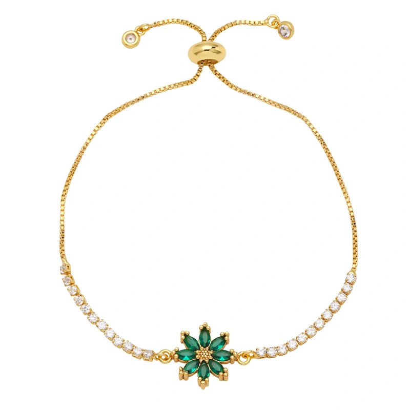 2023 new style trendy zircon flower bracelet female niche design small daisy bracelet hand jewelry brg91