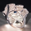  Light luxury flower ring for women, rose and camellia, small fragrance, shiny and exquisite