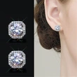  Niche temperament colorful geometric earrings for women colorful popular zircon earrings daily matching shiny jewelry