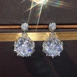 New earrings fashion trend sparkling diamond zircon earrings female temperament flower earring accessories