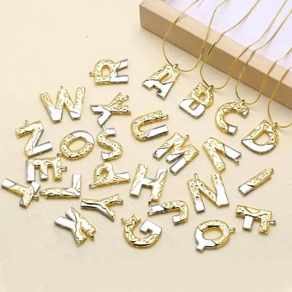AS jewelry European and American 26 English letters pendant necklace female two-color gold-plated clavicle chain nkp20