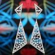 Korea Dongdaemun triangle pendant fashion super flash zircon geometric triangle earrings temperament net red earrings