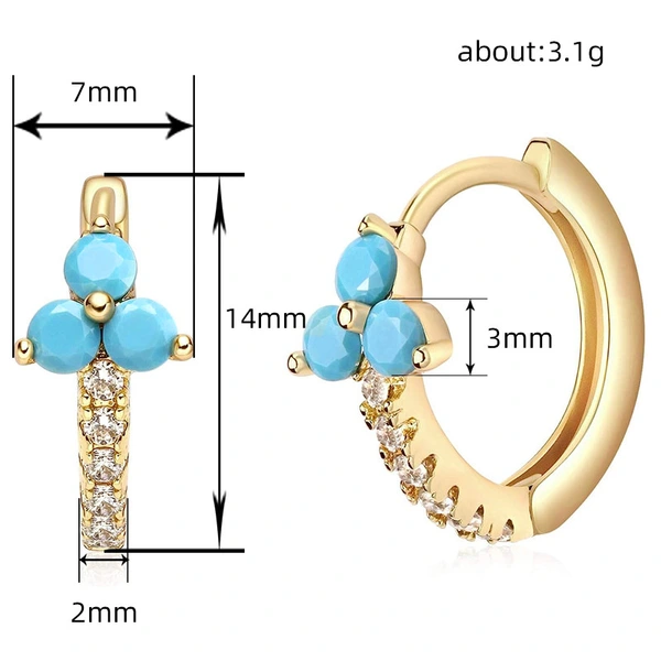 European and American INS geometric earrings light luxury micro-inlaid unique design earrings Bohemian style female earrings