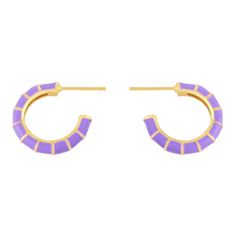 Clearance color oil drop C-shaped earrings female European and American creative temperament Internet celebrity cold style high-end earrings erx86