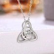 European and American fashion simple triangle one-piece necklace heart-shaped crown clavicle chain hand holding love necklace