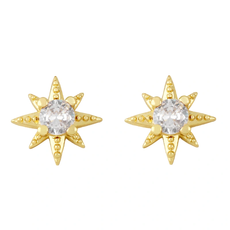 European and American new simple star diamond earrings niche high-end six-pointed star earrings net celebrity jewelry ery85