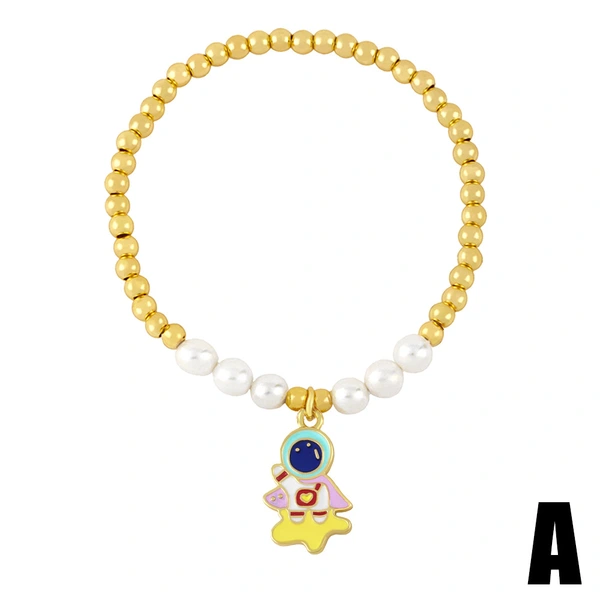 Clearance astronaut couple bracelet Valentine's Day gift European and American color drop oil astronaut couple bracelet bre98