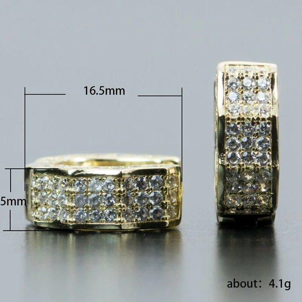  Unisex earrings hip-hop style slightly inlaid with diamonds and zircon earrings popular in Europe and America street fashion earrings