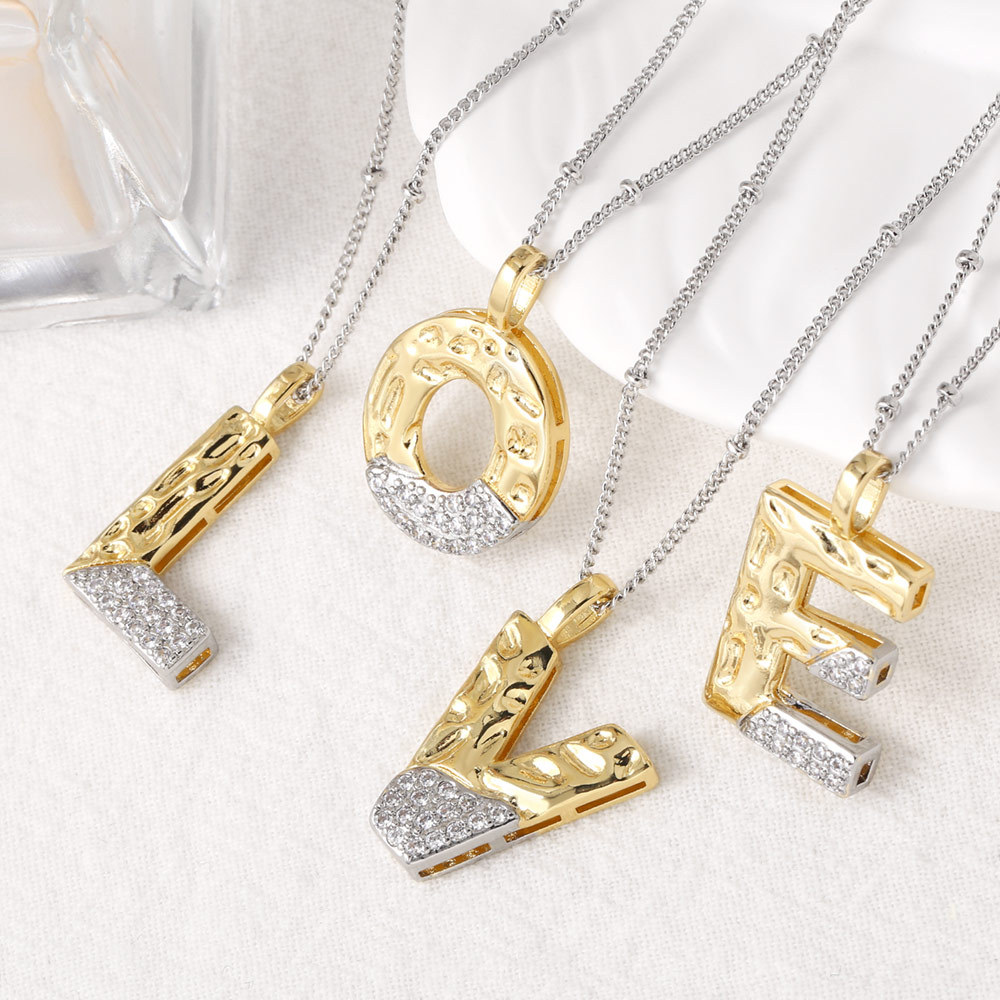 AS jewelry European and American hot selling two-color 26 English letters pendant necklace hip hop clavicle chain female nkz22