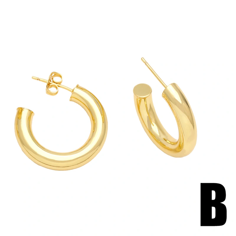 Clearance European and American trendy retro metal earrings for women French style high-end geometric glossy earrings err51