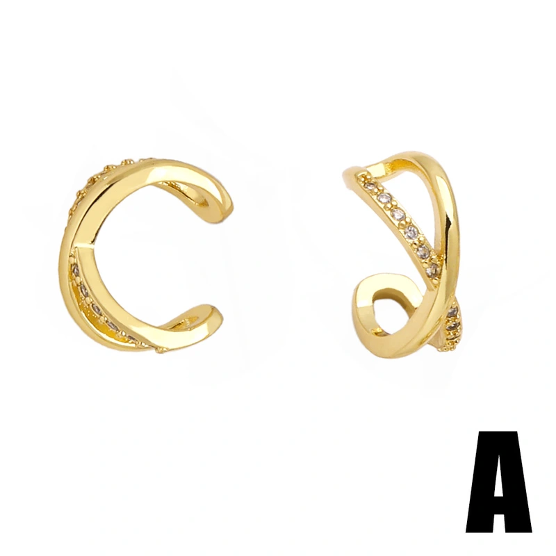 European and American jewelry fashion inlaid zircon no ear piercing ear clip temperament versatile gold-plated heart earrings female era01