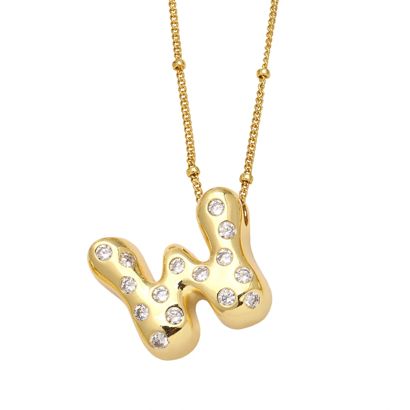 AS jewelry new fat 26 English letters pendant necklace gold-plated zircon clavicle chain nkq97