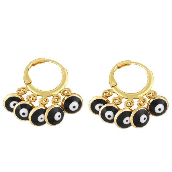 Clearance colorful oil drip tassel earrings female design European and American popular devil eye earrings ery60