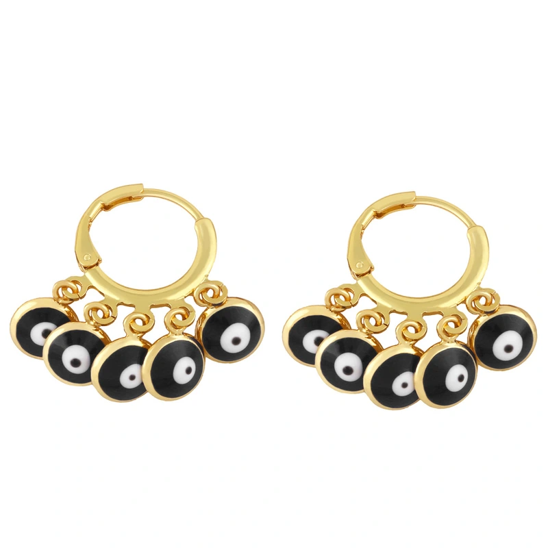 Clearance colorful oil drip tassel earrings female design European and American popular devil eye earrings ery60