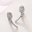 European and American INS style fashion design micro-inlaid diamond earrings for women retro metal gold-plated rose earrings