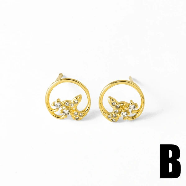 AS jewelry Europe and the United States hot selling ocean style 18k gold whale starfish earrings earrings erz57 earrings