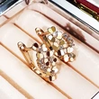 Korean metal flower earrings retro floral all-match women's earrings personality face slimming earrings