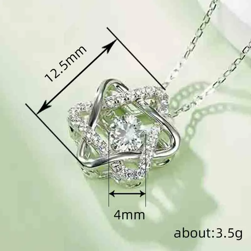   Live star pendant necklace for women six-pointed star zircon niche jewelry fashion design jewelry