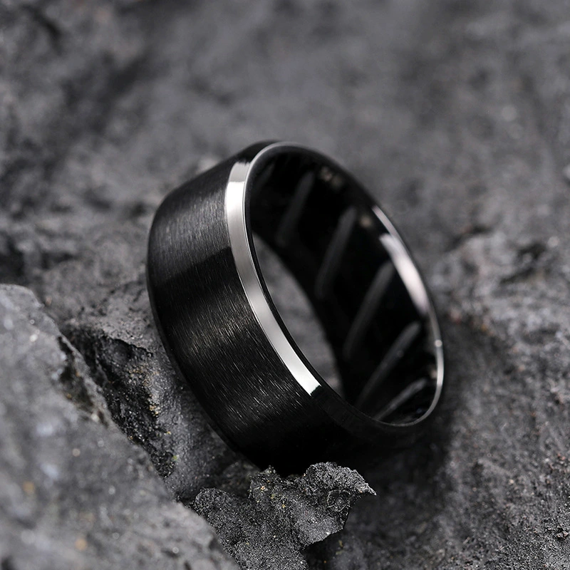    Hot selling simple ring with inner oblique texture carving design, fashionable and popular