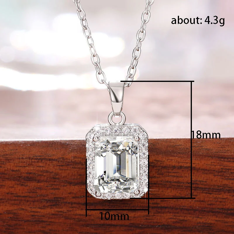 European and American new style rectangular Radiant fashion OL cut crystal necklace engagement jewelry