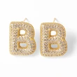 AS jewelry hot selling 26 English letters earrings gold-plated full zircon earrings female era009