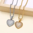 AS jewelry European and American fashion love full zircon pendant necklace female gold-plated hip-hop clavicle chain nkn89
