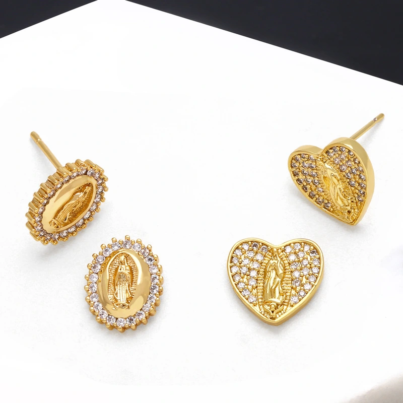 European and American hot-selling jewelry trend geometric round heart-shaped Madonna earrings fashion retro earrings female erq26