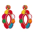 INS ethnic style earrings women's handmade beaded colored rice beads Bohemian tassel earrings European and American earrings erx91