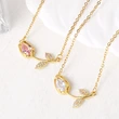 AS jewelry European and American hot-selling copper plated 18k gold pink brick rose pendant necklace clavicle chain nkt47