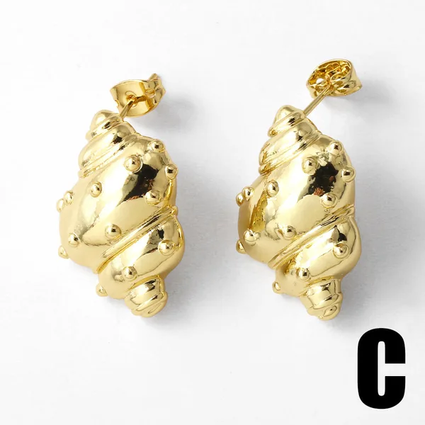 AS jewelry hot-selling conch earrings for women high-end copper-plated 18k gold earrings era338