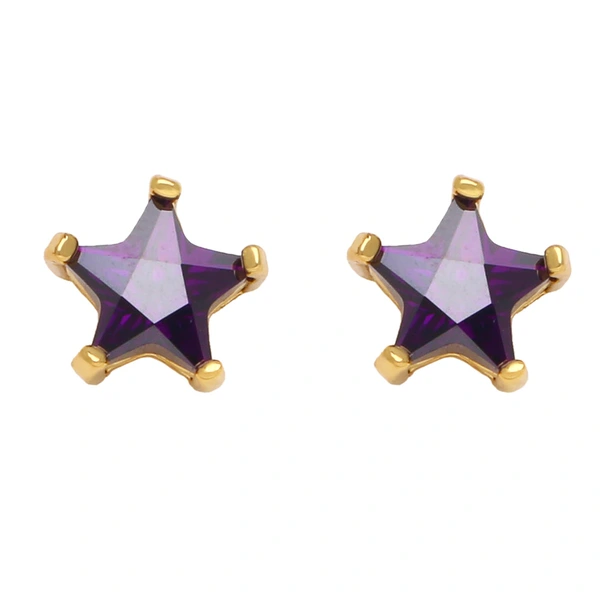 Five-pointed star earrings for women European and American style fashion simple small inlaid colored zircon star earrings era131