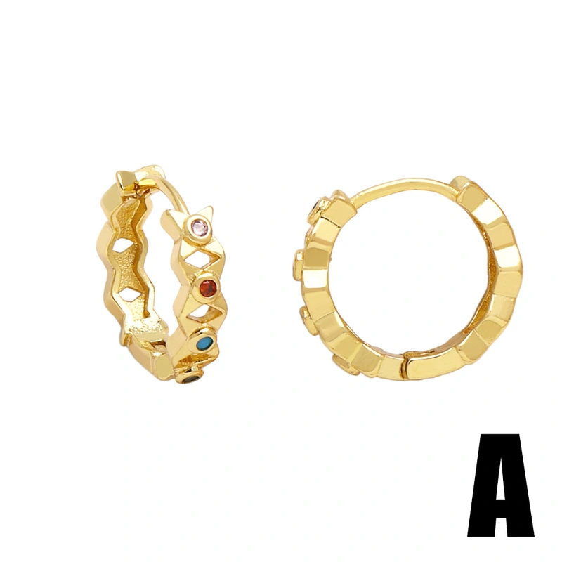 European and American fashion simple inlaid colored zircon earrings female niche design high-end mushroom earrings erq21