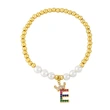 26 English letters bracelet female European and American copper beads pearl elastic bracelet fashion crown letter bracelet brf80