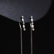 New European and American style earrings, French style, high-end tassel earrings for women, slim face, long diamond earrings