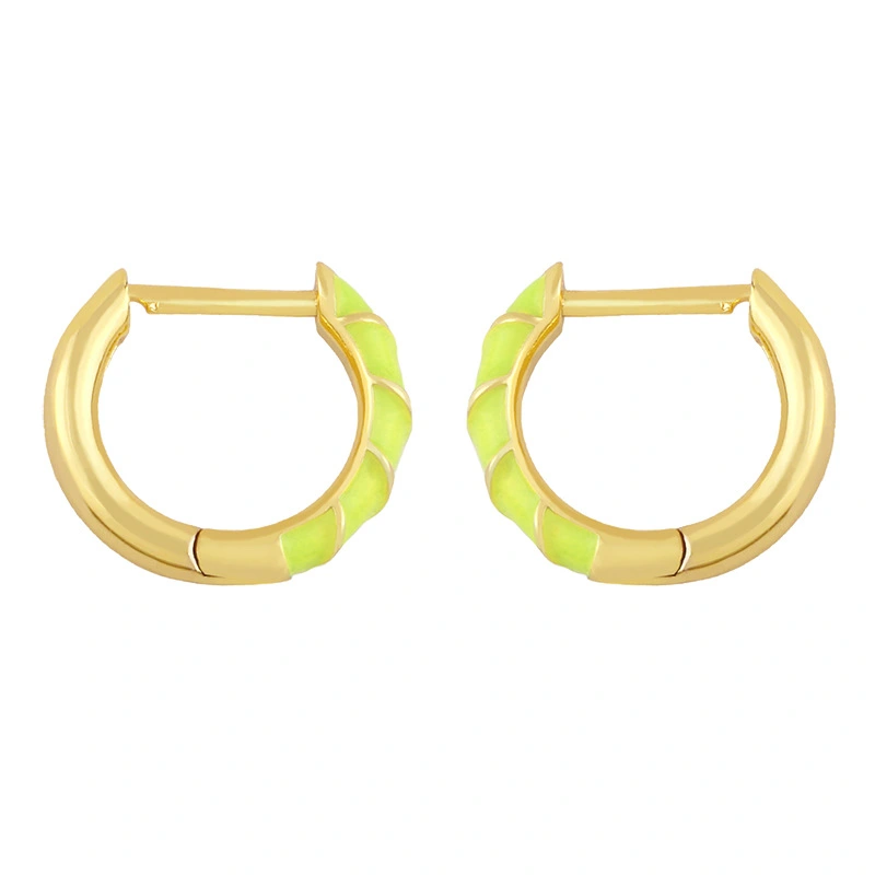 Clearance color oil drop earrings cold style geometric small ear ring ear buckle European and American jewelry accessories erx89