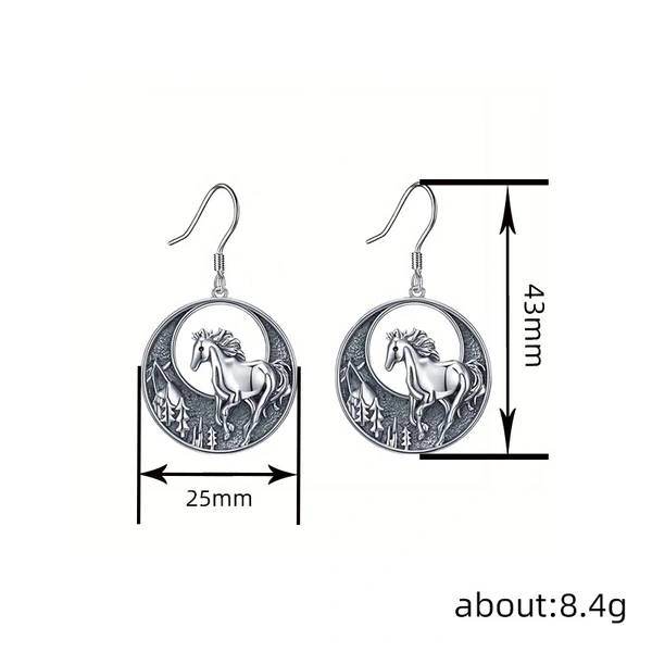  vintage medieval fashion retro style set hot selling necklace forest and horse necklace earrings