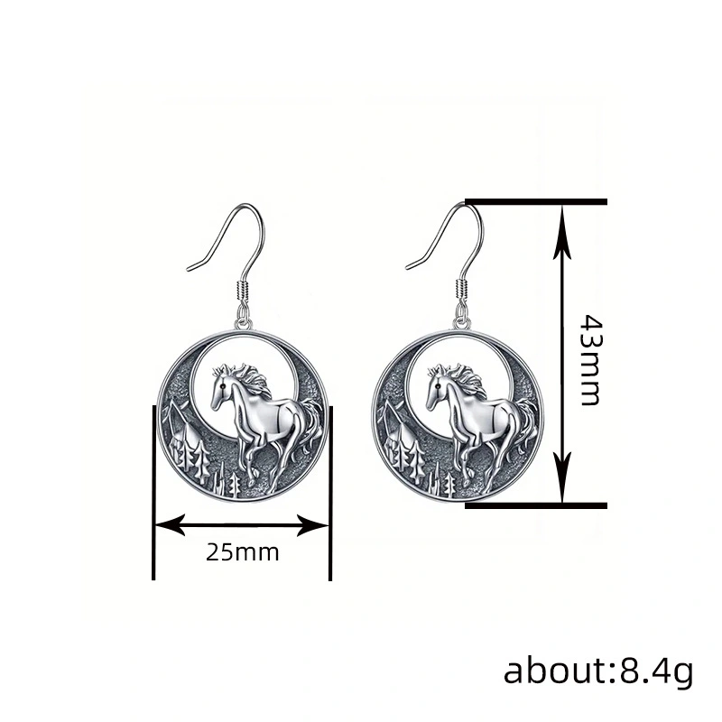  vintage medieval fashion retro style set hot selling necklace forest and horse necklace earrings