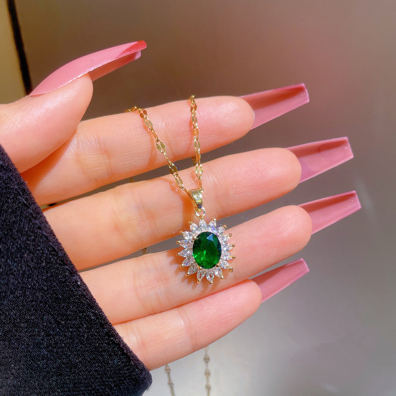  Genuine lady temperament factory direct sales necklace female sunflower geometric high-end necklace niche light luxury jewelry