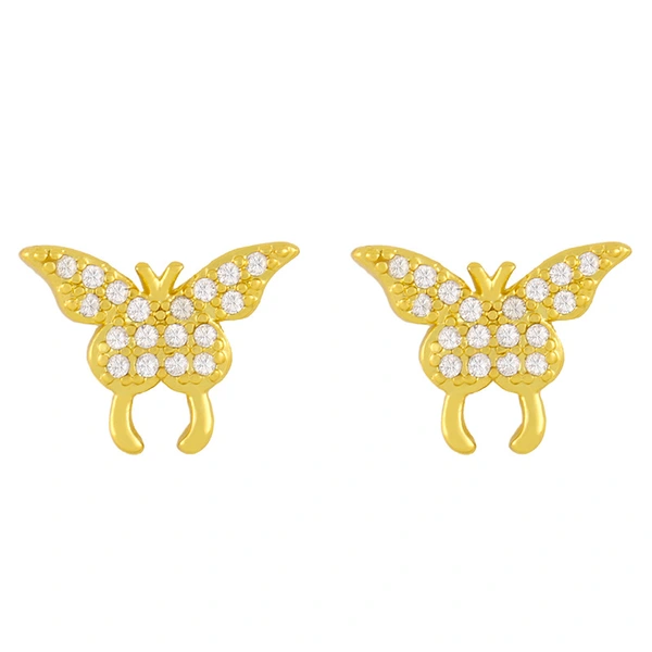 Clearance Korea Dongdaemun small earrings for girls trendy short smiley snake diamond earrings erw83